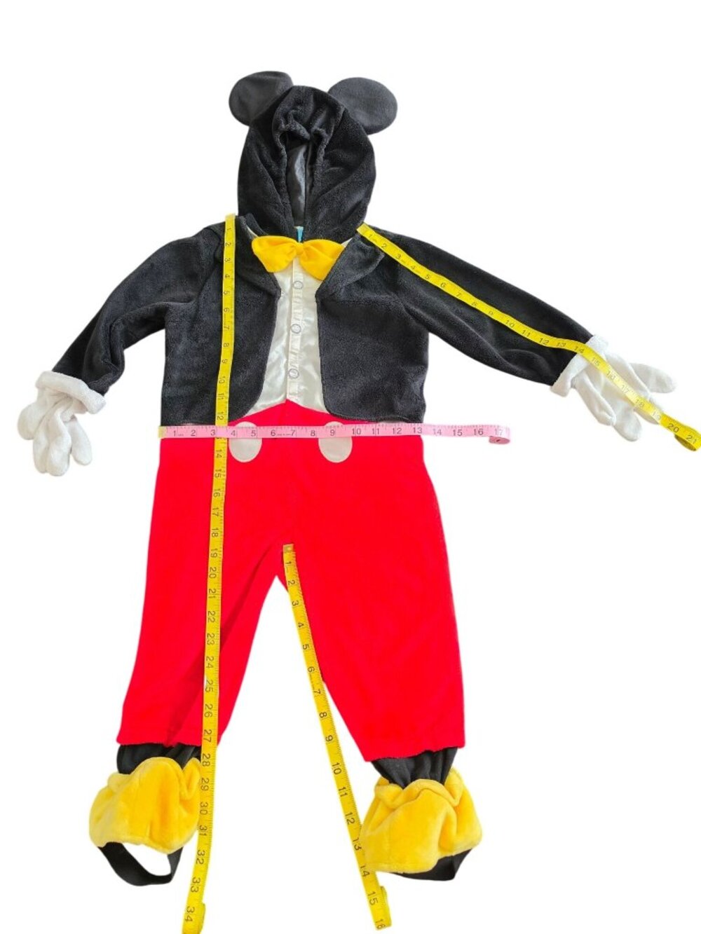 Disney Mickey Mouse Toddler Costume 2T W/Gloves & Hooded Ears PRE OWNED - Picture 5 of 6